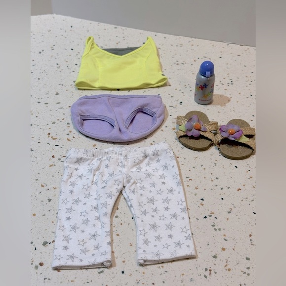 American Girl Doll 18” Workout or Summer Outfit with Sandals and Sports Bottle - Picture 5 of 12